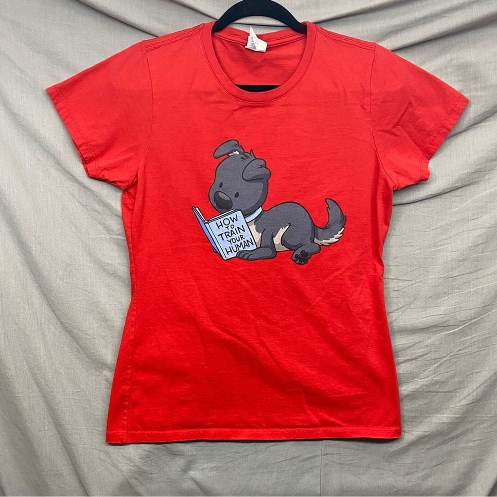 Graphic Print How To Train Your Human T-shirt Red Size | M